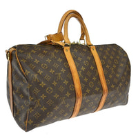 Louis Vuitton Keepall Bandouliere Bag Monogram Canvas Brown Canvas Travel Bag Bag (Pre-Loved)