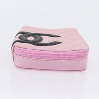 Chanel Chanel Cambon Zip Around Cosmetic Case Quilted Leather Pink Leather Wallets Accessory (Pre-Loved)