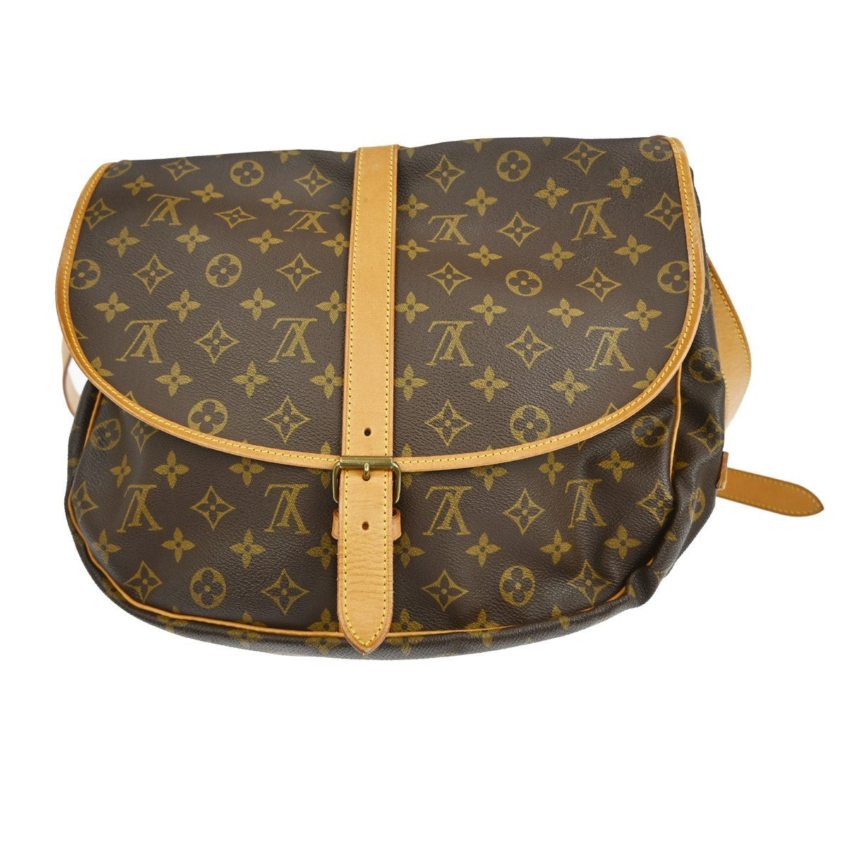 Louis Vuitton Saumur Handbag Monogram Canvas Brown Canvas Shoulder Bag Bag (Authentic Pre-Loved)