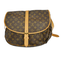Louis Vuitton Saumur Handbag Monogram Canvas Brown Canvas Shoulder Bag Bag (Authentic Pre-Loved)