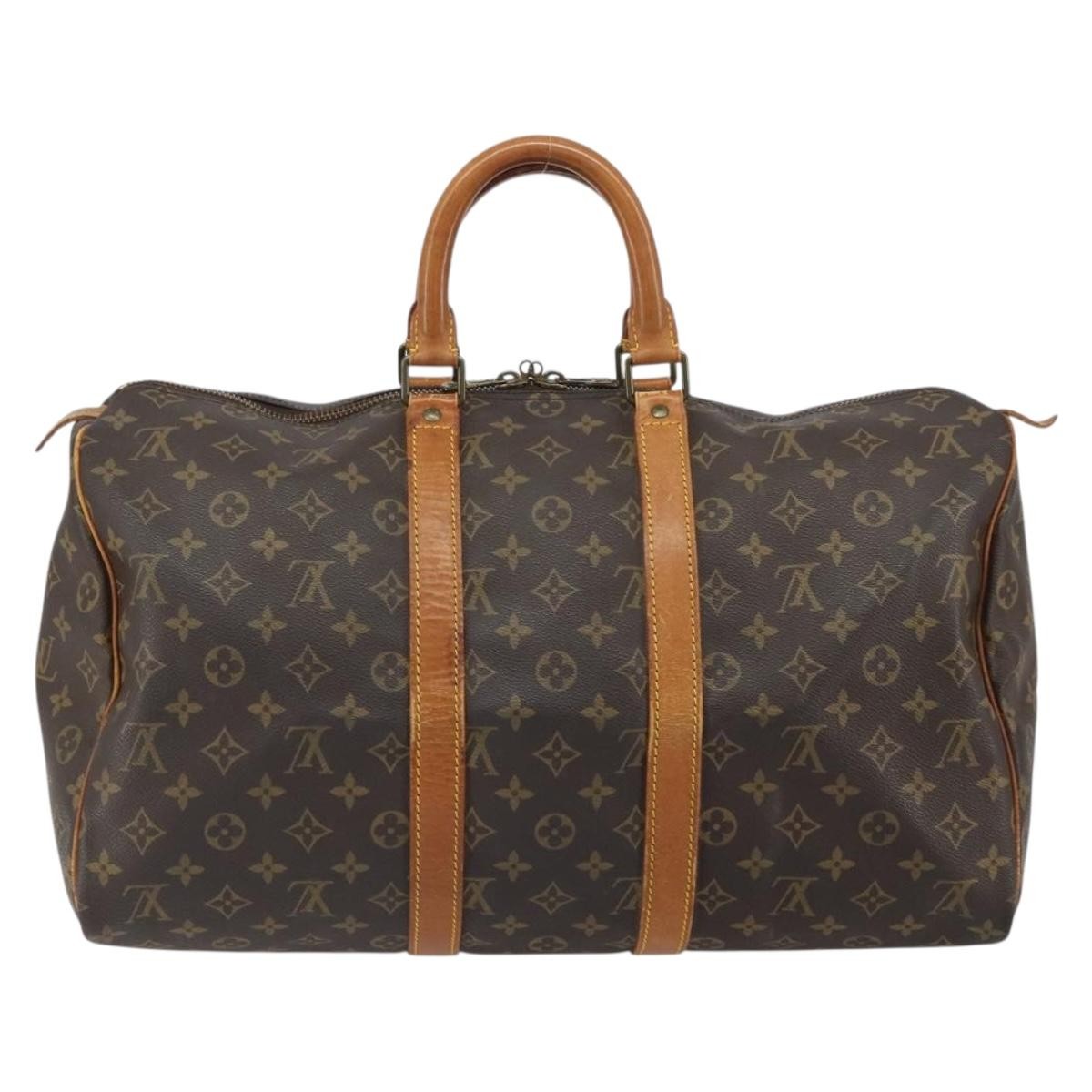 Louis Vuitton Keepall Bag Monogram Canvas Brown Canvas Travel Bag Bag (Authentic Pre-Loved)