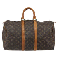 Louis Vuitton Keepall Bag Monogram Canvas Brown Canvas Travel Bag Bag (Authentic Pre-Loved)