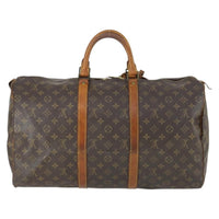Louis Vuitton Keepall Bag Monogram Canvas Brown Canvas Travel Bag Bag (Authentic Pre-Loved)