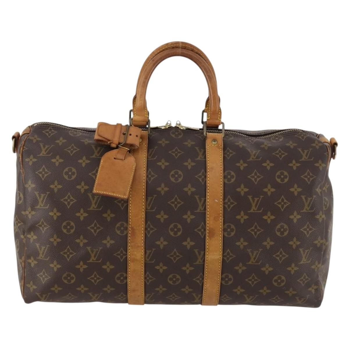 Louis Vuitton Keepall Bandouliere Bag Monogram Canvas Brown Canvas Travel Bag Bag (Pre-Loved)