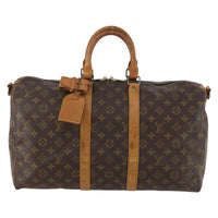 Louis Vuitton Keepall Bandouliere Bag Monogram Canvas Brown Canvas Travel Bag Bag (Pre-Loved)
