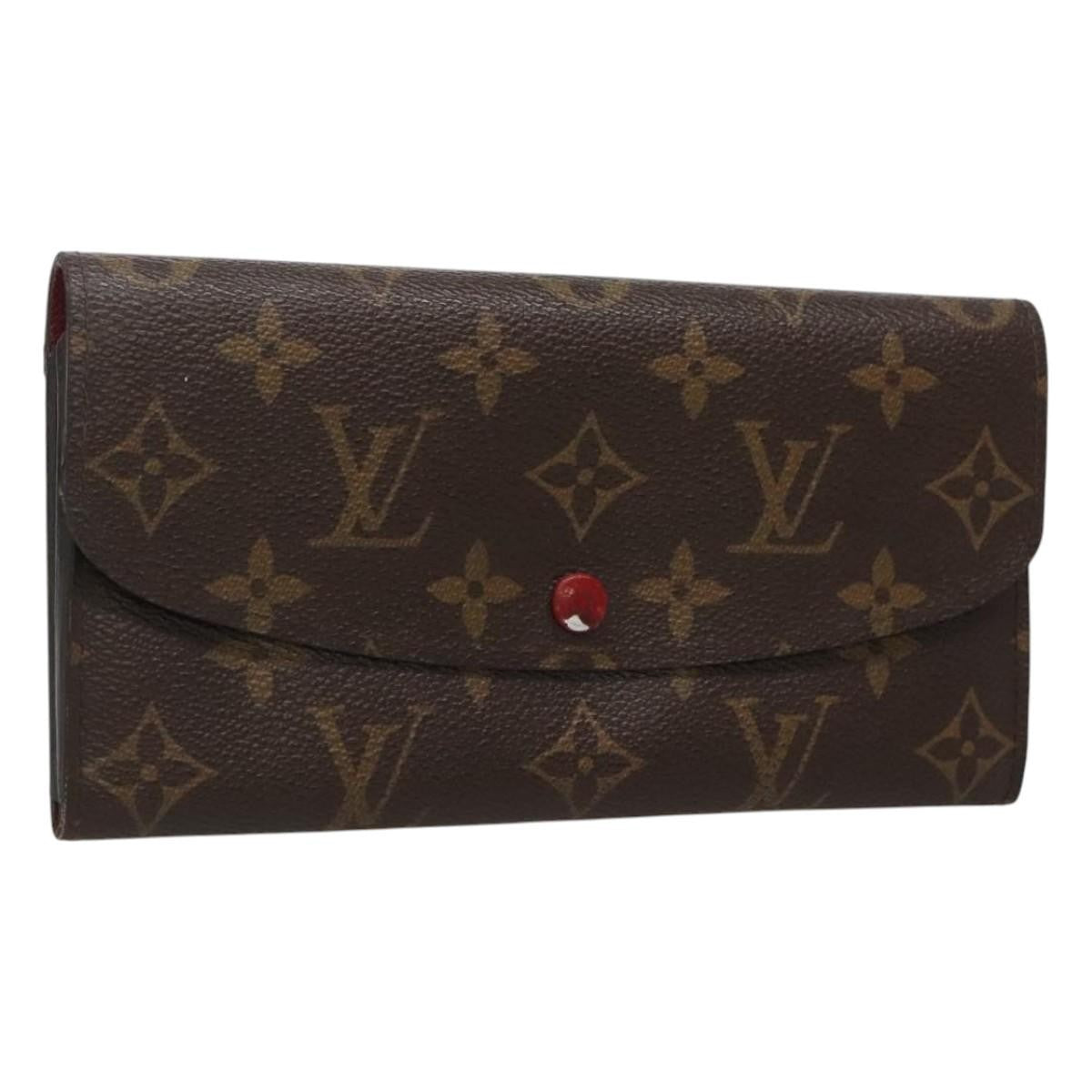 Louis Vuitton Emilie Wallet Monogram Canvas Red Canvas Wallets Accessory (Pre-Loved)