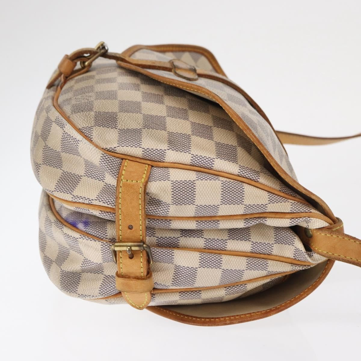 Louis Vuitton Saumur Handbag Damier Beige Canvas Shoulder Bag Bag (Authentic Pre-Loved)