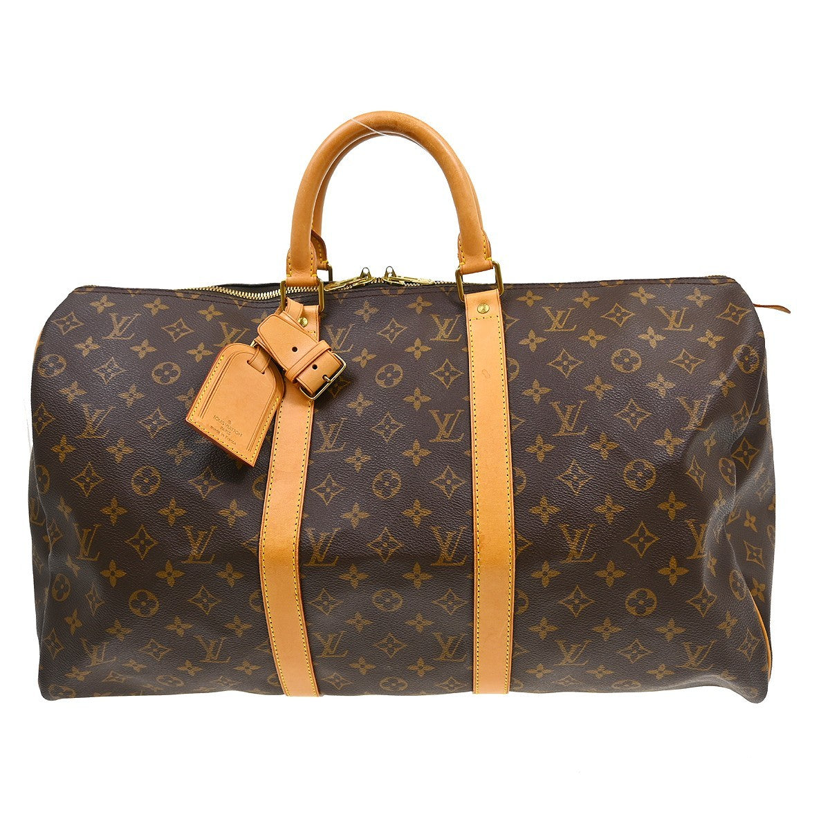 Louis Vuitton Keepall Bag Monogram Canvas Brown Canvas Travel Bag Bag (Authentic Pre-Loved)