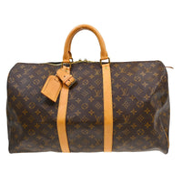 Louis Vuitton Keepall Bag Monogram Canvas Brown Canvas Travel Bag Bag (Authentic Pre-Loved)