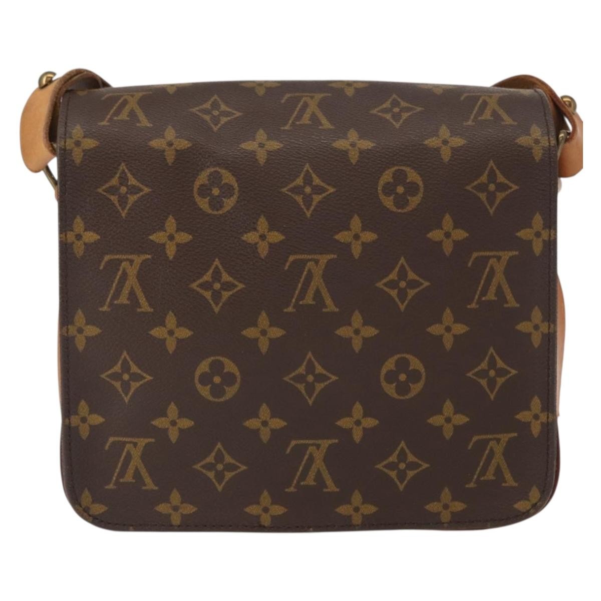 Louis Vuitton Cartouchiere Handbag Monogram Canvas Brown Canvas Shoulder Bag Bag (Authentic Pre-Loved)