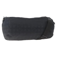 Chanel Travel Line Boston Bag Nylon Black Nylon Travel Bag Bag (Pre-Loved)