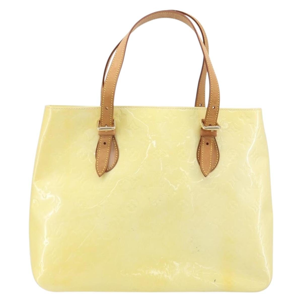 Louis Vuitton Brentwood Handbag Monogram Vernis Yellow Patent_Leather Tote Bag Bag (Pre-Loved)