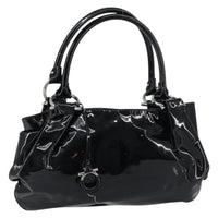 Salvatore Ferragamo Gancini Tote Patent Leather Black Patent_Leather Tote Bag Bag (Authentic Pre-Loved)