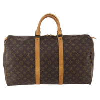 Louis Vuitton Keepall Bag Monogram Canvas Brown Canvas Travel Bag Bag (Pre-Loved)