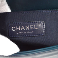 Chanel Boy Flap Bag Quilted Tweed With Velvet Blue Velvet Shoulder Bag Bag (Pre-Loved)