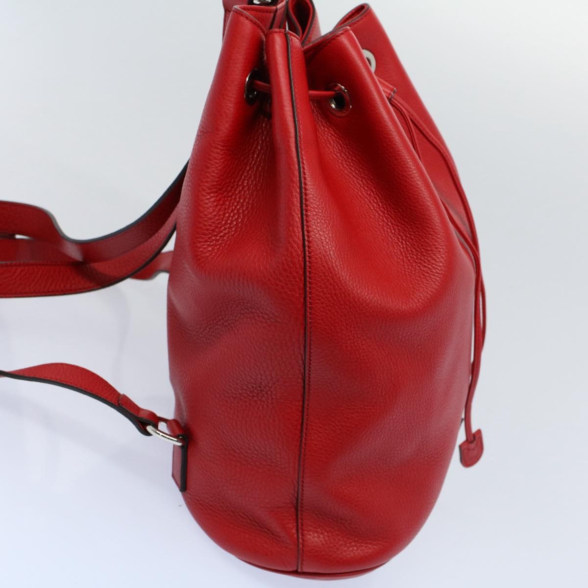 Gucci Soho Drawstring Backpack Leather Red Leather Backpack Bag (Authentic Pre-Loved)