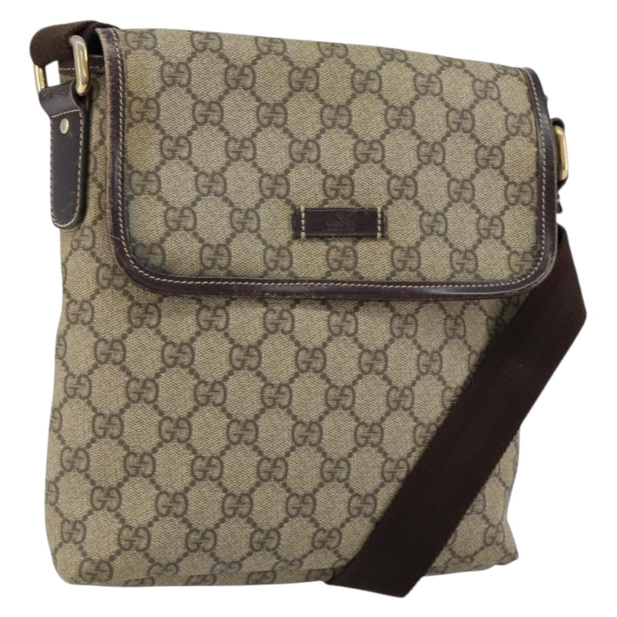 Gucci Flap Messenger Gg Coated Canvas Beige Pvc Shoulder Bag Bag (Pre-Loved)