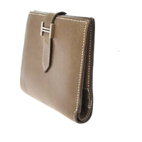 Hermes Bearn Coin Wallet Epsom Brown Leather Wallets Accessory (Authentic Pre-Loved)