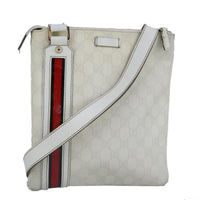 Gucci Sherry Line Shoulder Bag Canvas White Pvc Shoulder Bag Bag (Pre-Loved)
