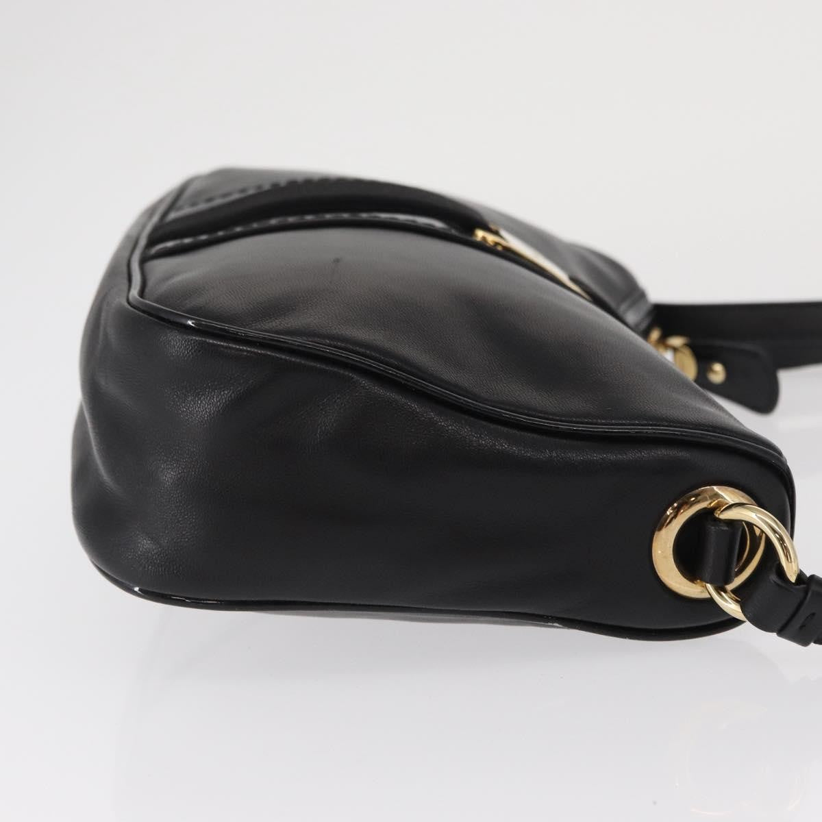 Salvatore Ferragamo Vala Shoulder Bag Leather Black Leather Shoulder Bag Bag (Authentic Pre-Loved)