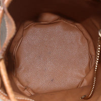 Celine Vintage Macadam Backpack Canvas And Leather Brown Canvas Backpack Bag (Pre-Loved)