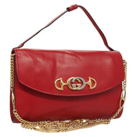 Gucci Zumi Shoulder Bag Leather Red Leather Bag (Authentic Pre-Loved)