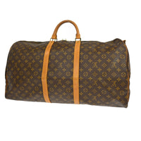Louis Vuitton Keepall Bandouliere Bag Monogram Canvas Brown Canvas Travel Bag Bag (Pre-Loved)