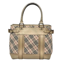 Burberry Nova Check Tote Canvas And Leather Beige Canvas Tote Bag Bag (Authentic Pre-Loved)