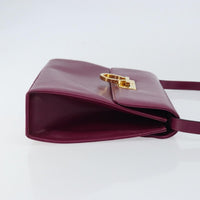 Salvatore Ferragamo Gancini Shoulder Bag Leather Purple Leather Shoulder Bag Bag (Pre-Loved)