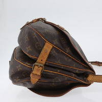 Louis Vuitton Saumur Handbag Monogram Canvas Brown Canvas Shoulder Bag Bag (Pre-Loved)