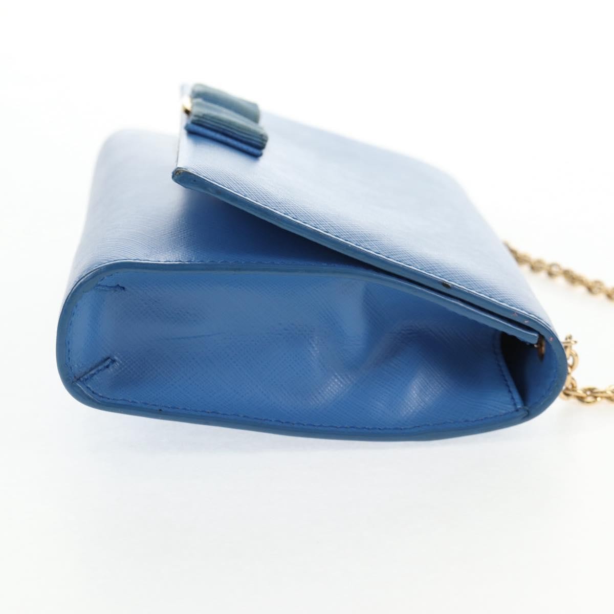 Salvatore Ferragamo Ginny Crossbody Bag Leather Blue Leather Shoulder Bag Bag (Authentic Pre-Loved)