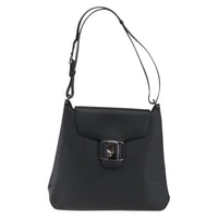 Salvatore Ferragamo Vara Shoulder Bag Leather Black Leather Shoulder Bag Bag (Authentic Pre-Loved)