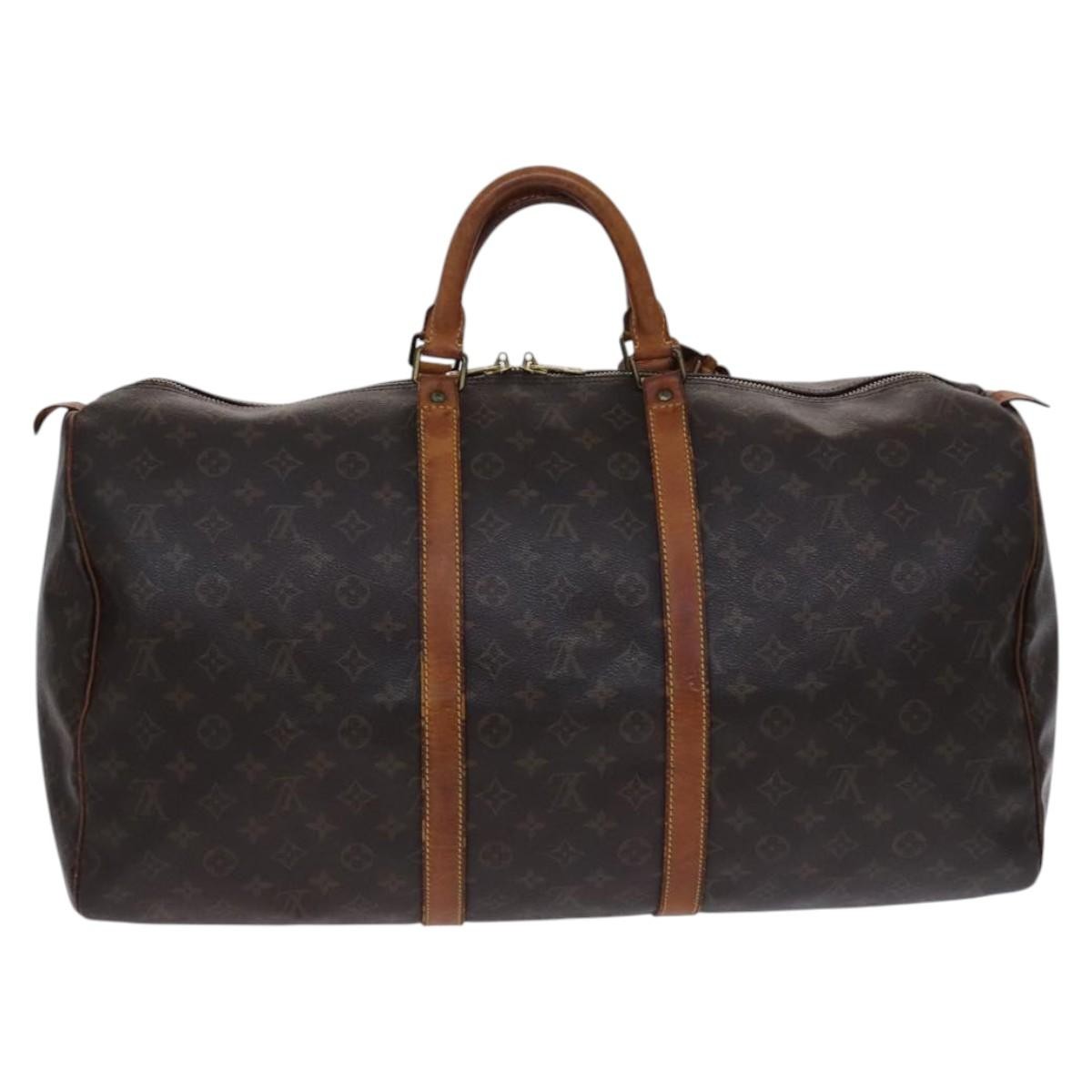Louis Vuitton Keepall Bag Monogram Canvas Brown Canvas Travel Bag Bag (Authentic Pre-Loved)