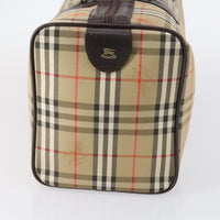 Burberry Vintage Duffle Bag Haymarket Canvas Beige Canvas Travel Bag Bag (Authentic Pre-Loved)
