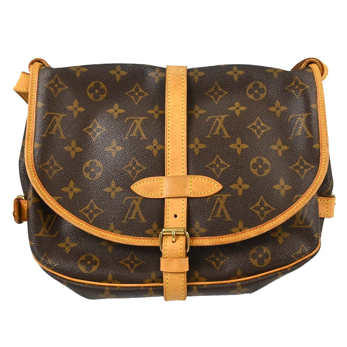Louis Vuitton Saumur Handbag Monogram Canvas Brown Canvas Shoulder Bag Bag (Authentic Pre-Loved)