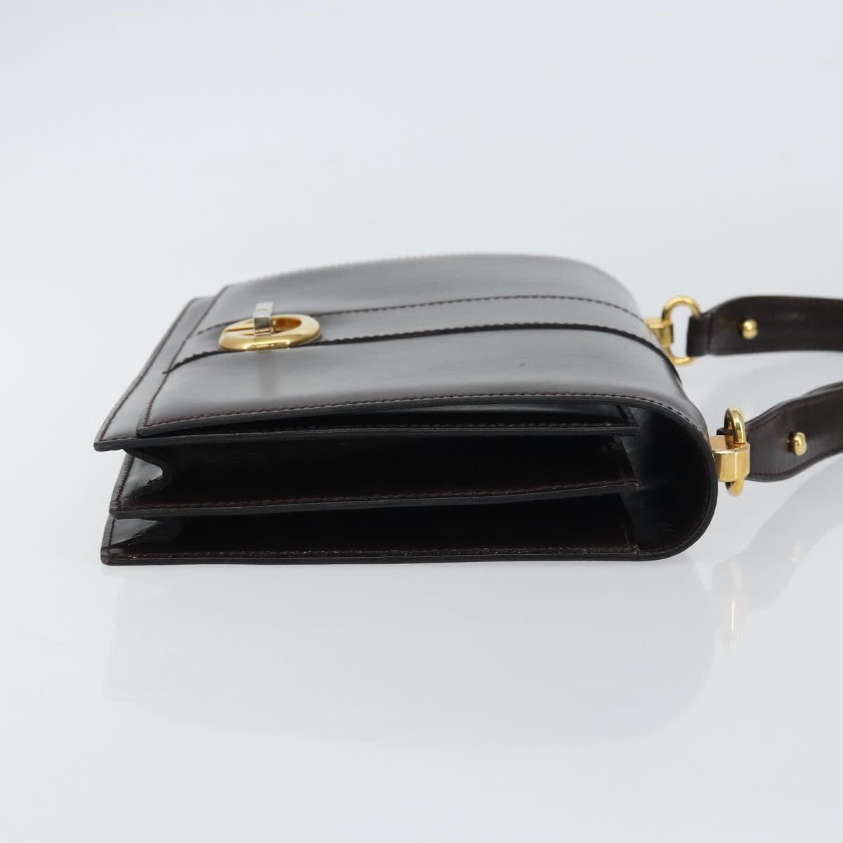 Gucci Vintage Shoulder Bag Leather Brown Leather Shoulder Bag Bag (Authentic Pre-Loved)