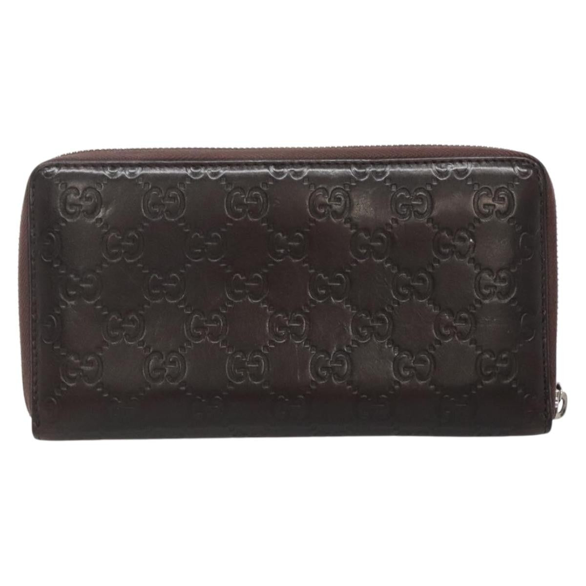 Gucci Guccissima Wallet Motif Gg Brown Leather Wallets Accessory (Authentic Pre-Loved)