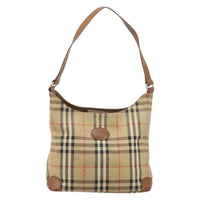 Burberry Nova Check Shoulder Bag Canvas And Leather Beige Canvas Shoulder Bag Bag (Authentic Pre-Loved)
