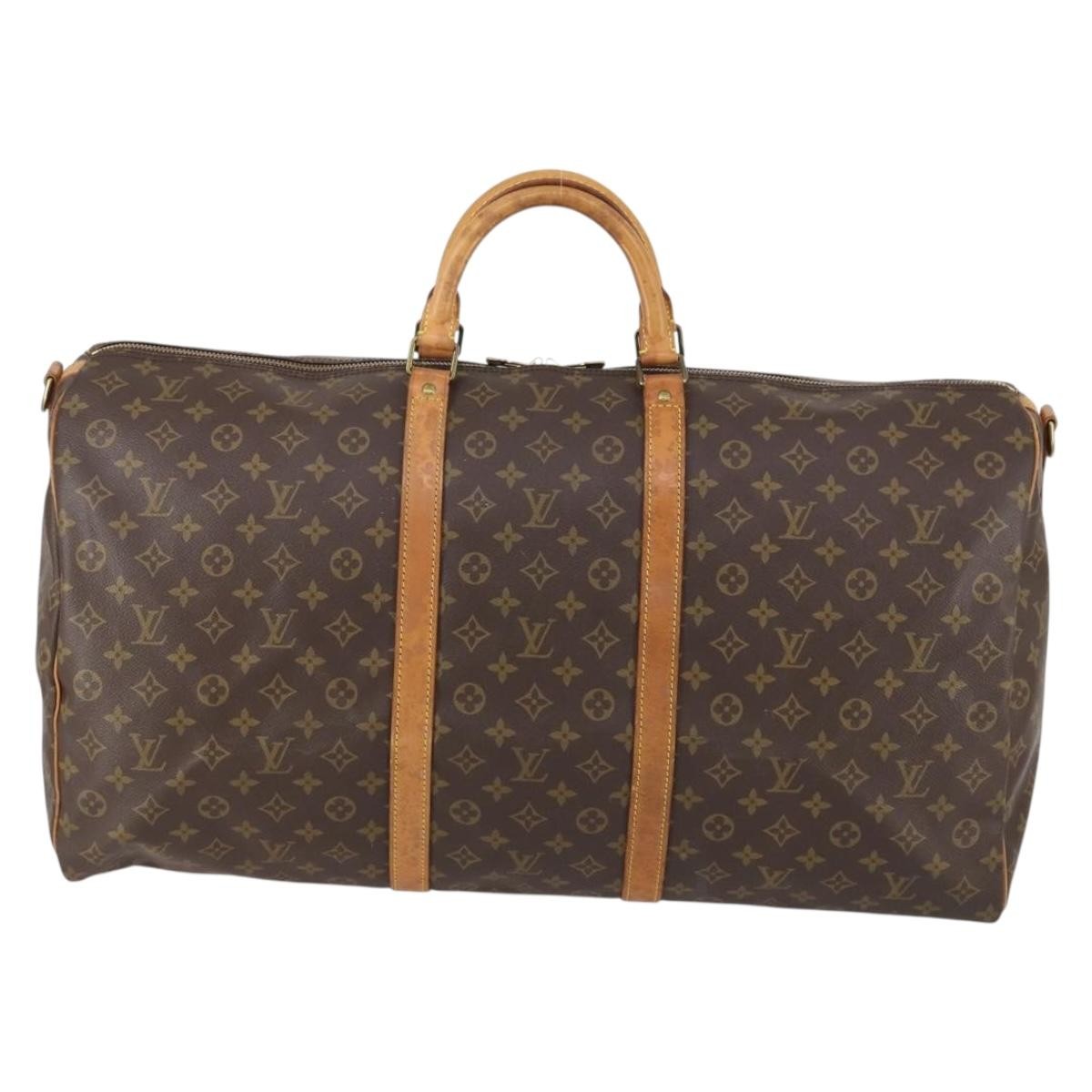 Louis Vuitton Keepall Bandouliere Bag Monogram Canvas Brown Canvas Travel Bag Bag (Authentic Pre-Loved)