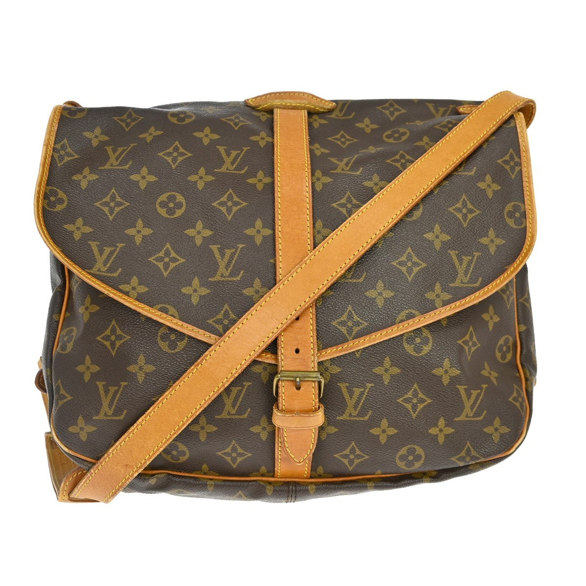 Louis Vuitton Louis Vuitton Saumur Handbag Monogram Canvas Brown Canvas Shoulder Bag Bag (Authentic Pre-Loved)