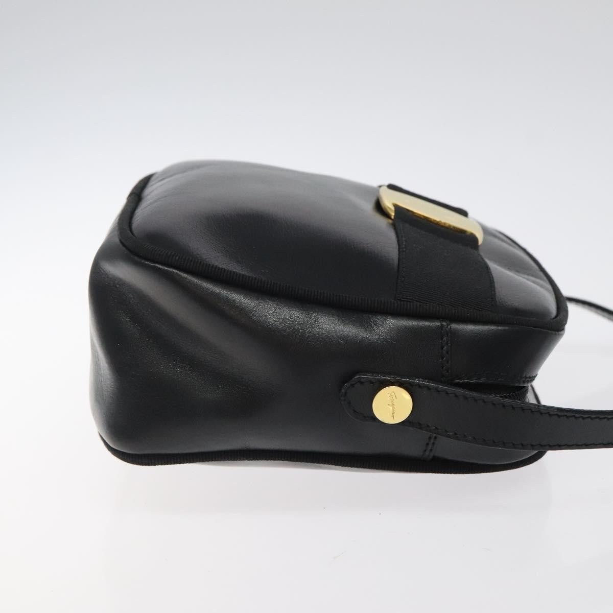 Salvatore Ferragamo Vara Bow Camera Shoulder Bag Leather Black Leather Shoulder Bag Bag (Authentic Pre-Loved)