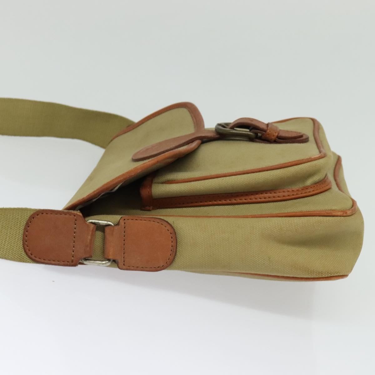 Burberry Front Pocket Messenger Bag Canvas Beige Canvas Shoulder Bag Bag (Authentic Pre-Loved)
