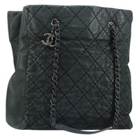 Chanel Cc Charm Tote Quilted Iridescent Calfskin Green Leather Tote Bag Bag (Authentic Pre-Loved)