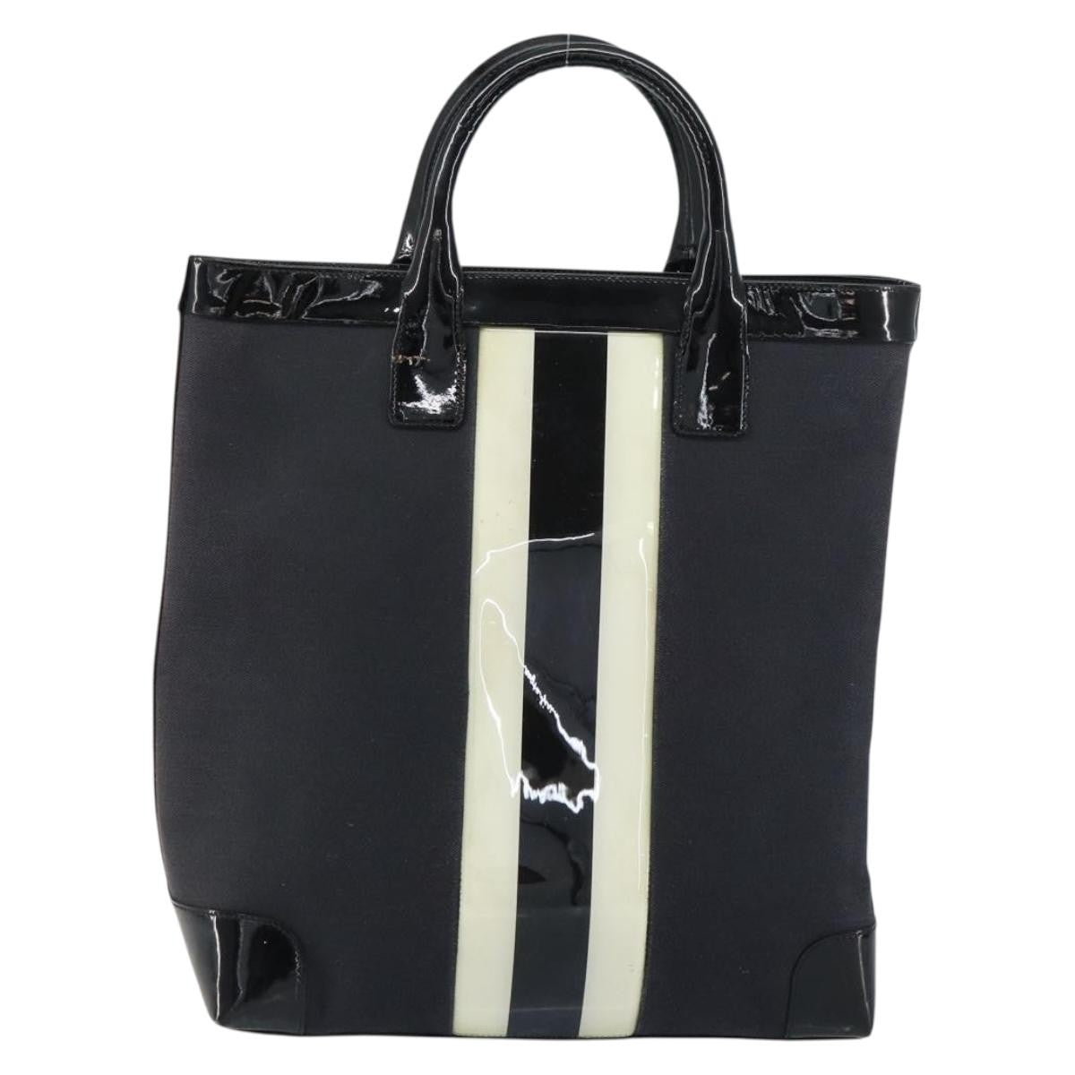 Gucci Vintage Tote Canvas Black Canvas Tote Bag Bag (Authentic Pre-Loved)