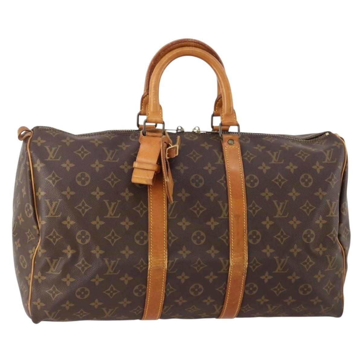 Louis Vuitton Keepall Bag Monogram Canvas Brown Canvas Handbag (Authentic Pre-Loved)