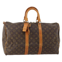 Louis Vuitton Keepall Bag Monogram Canvas Brown Canvas Handbag (Authentic Pre-Loved)