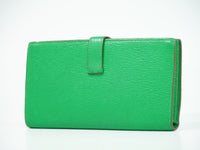Hermes Bearn Wallet Chevre Mysore Green Leather Wallets Accessory (Pre-Loved)