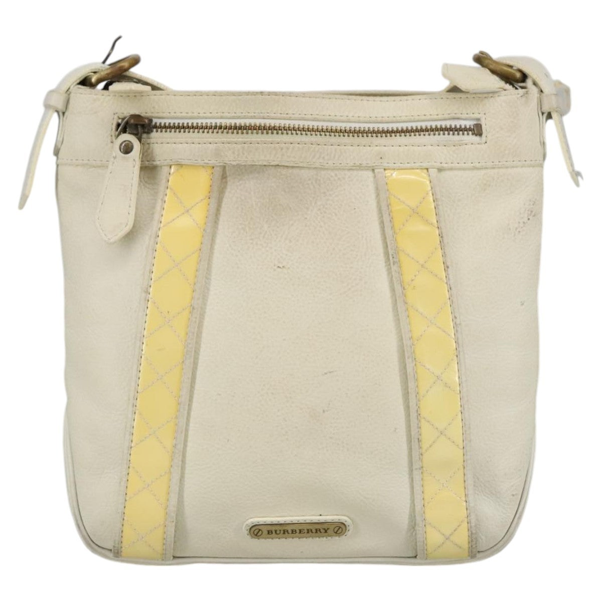 Burberry Vintage Shoulder Bag Leather White Leather Shoulder Bag Bag (Authentic Pre-Loved)