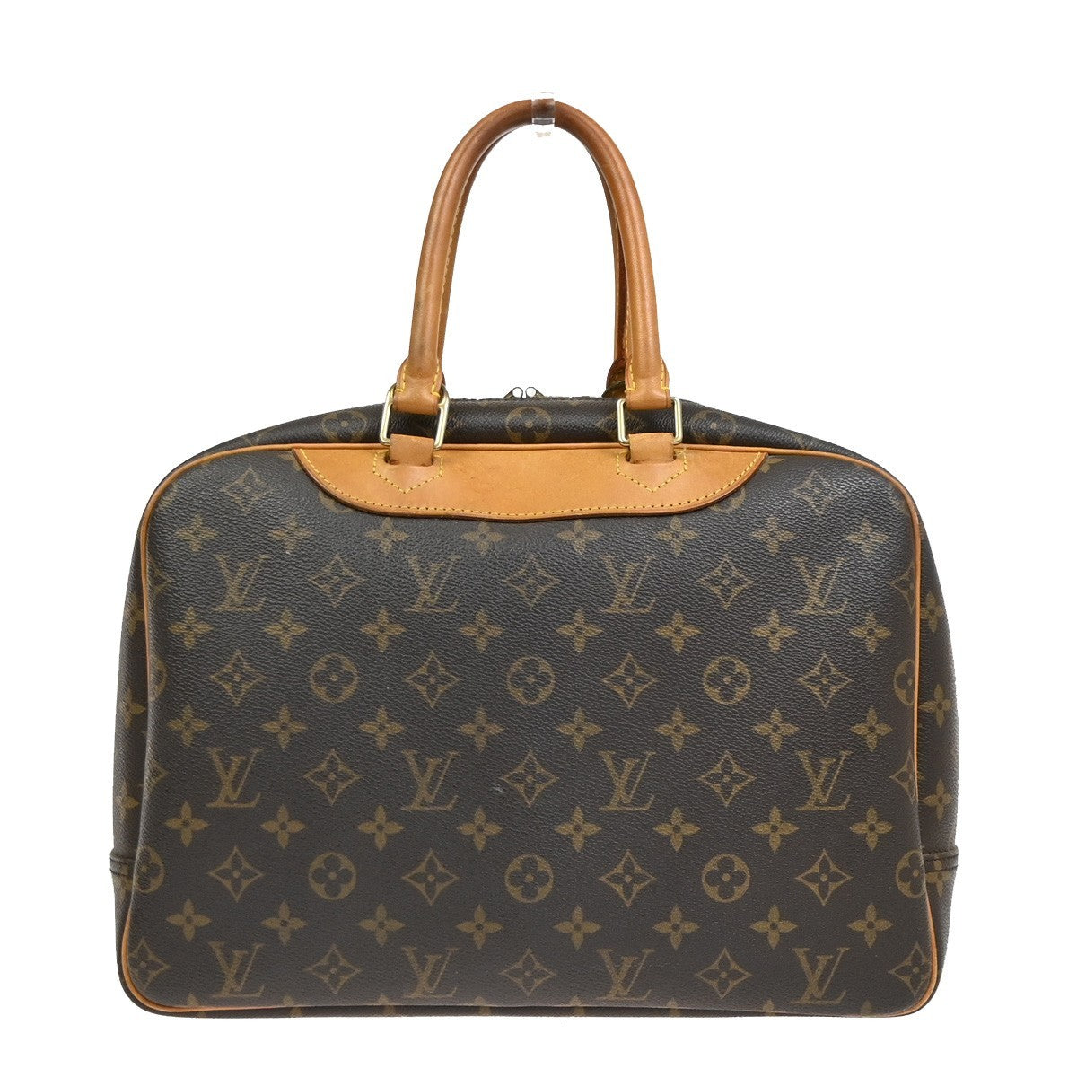 Louis Vuitton Louis Vuitton Deauville Handbag Monogram Canvas Brown Leather Handbag (Authentic Pre-Loved)