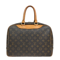 Louis Vuitton Louis Vuitton Deauville Handbag Monogram Canvas Brown Leather Handbag (Authentic Pre-Loved)